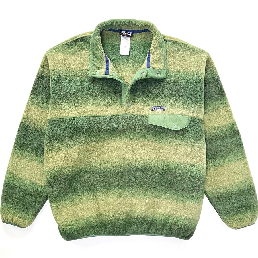 2015 Patagonia Printed Synchilla Snap-T Pullover, Hand Dipped: Camp Green (XL)