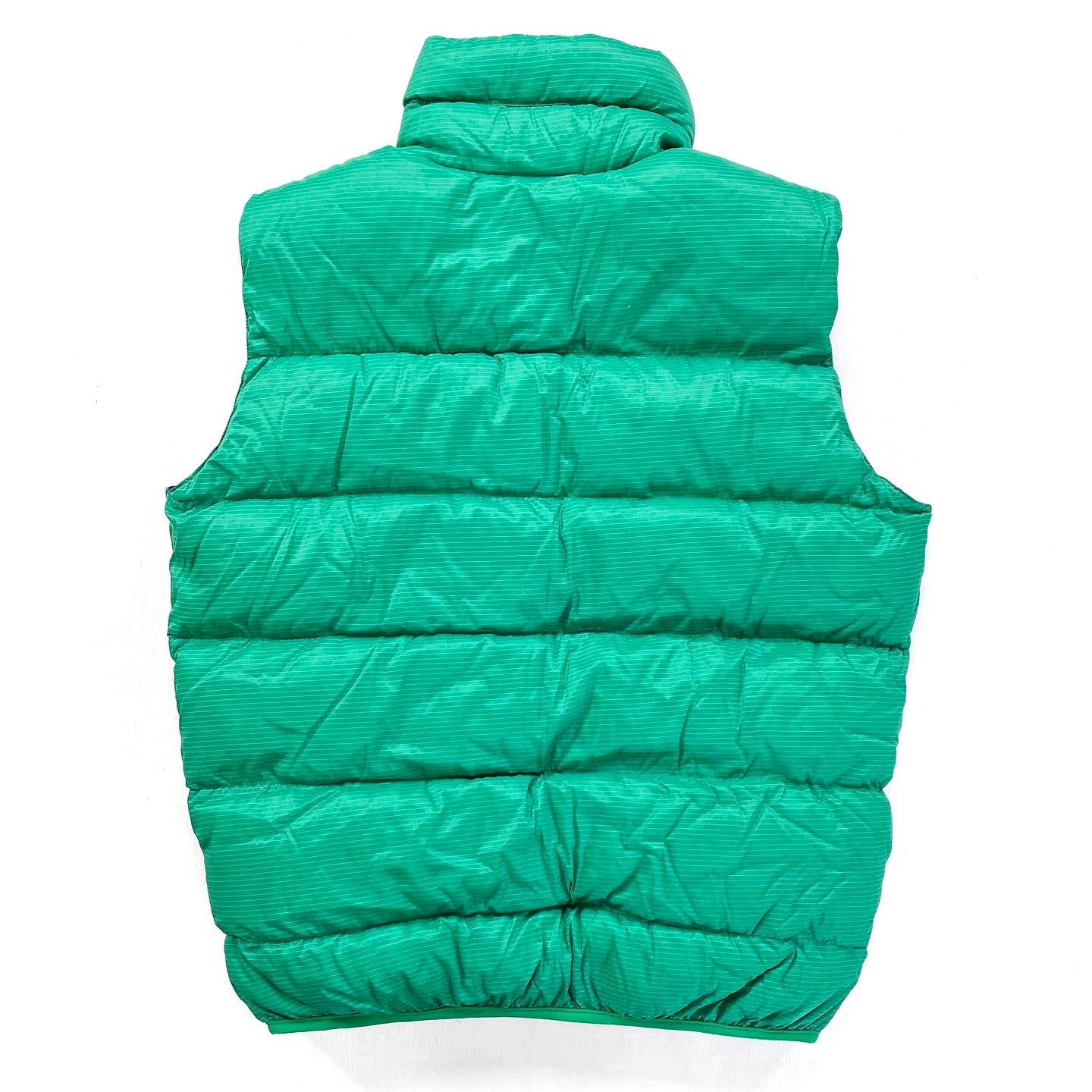 1990 Patagonia Hi-Loft Goose Down Vest, Emerald & Cobalt (M)