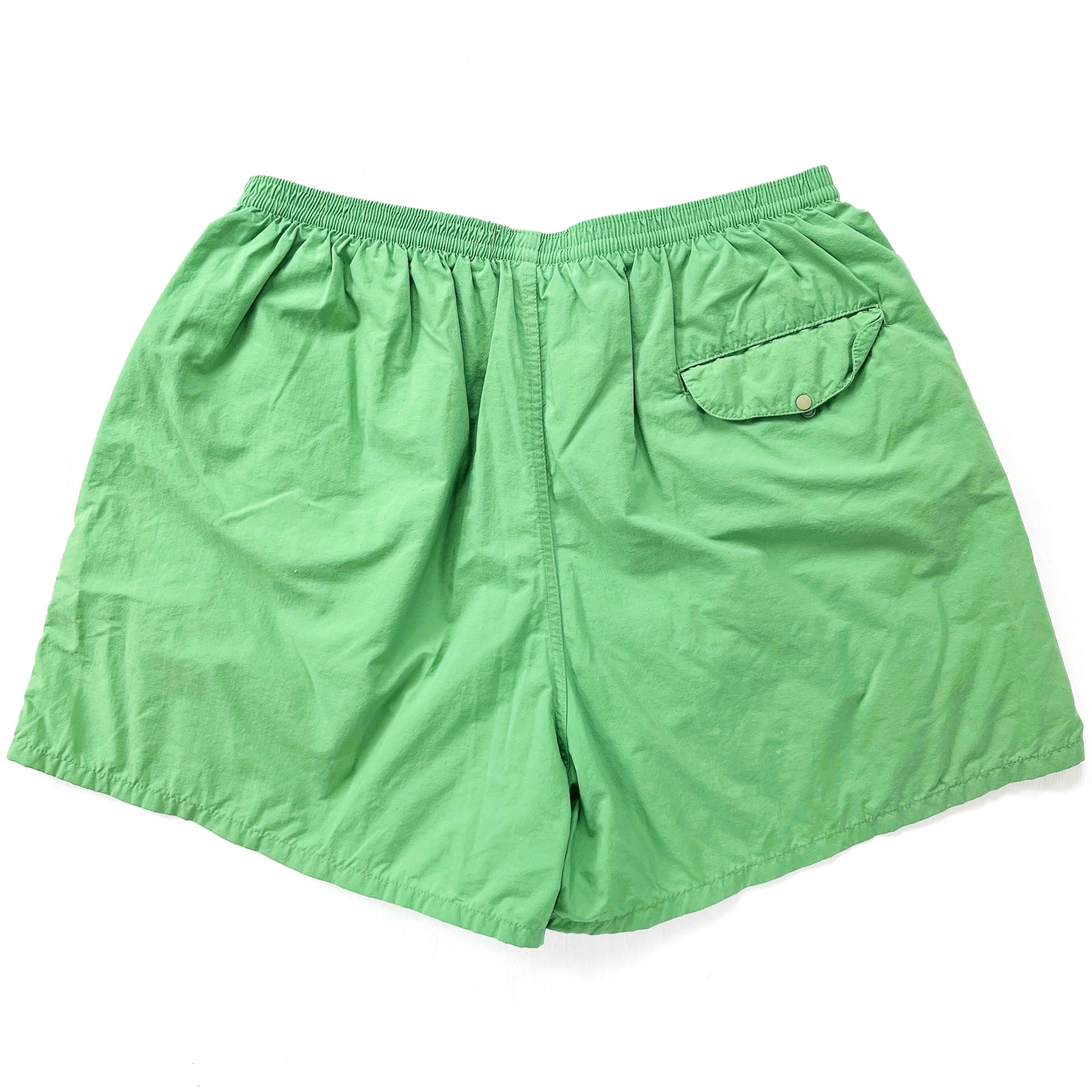 2000 Patagonia Mens 4” Nylon Baggies Shorts, Leaf Green (L)