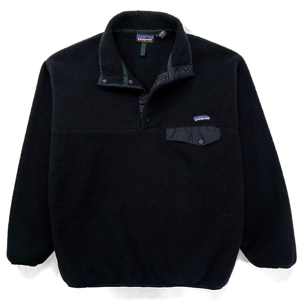 1997 Patagonia Synchilla Snap-T Pullover, Black & Hunter (L)