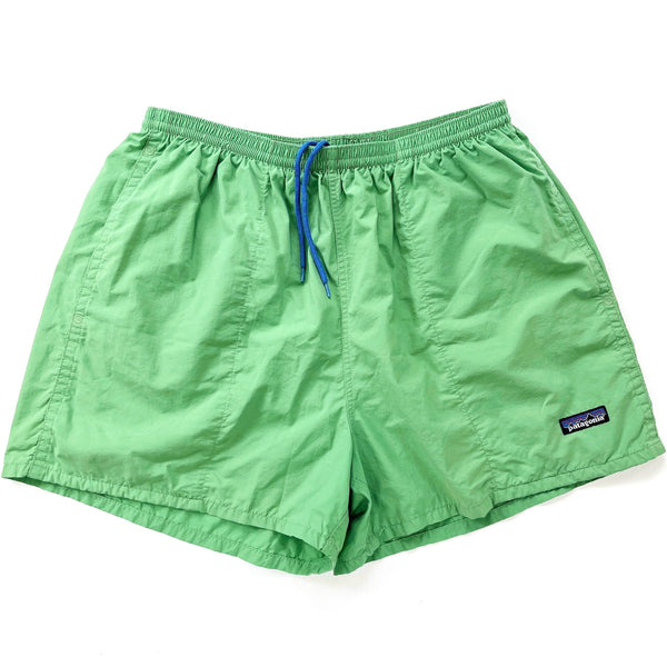 2000 Patagonia Mens 4” Nylon Baggies Shorts, Leaf Green (L)