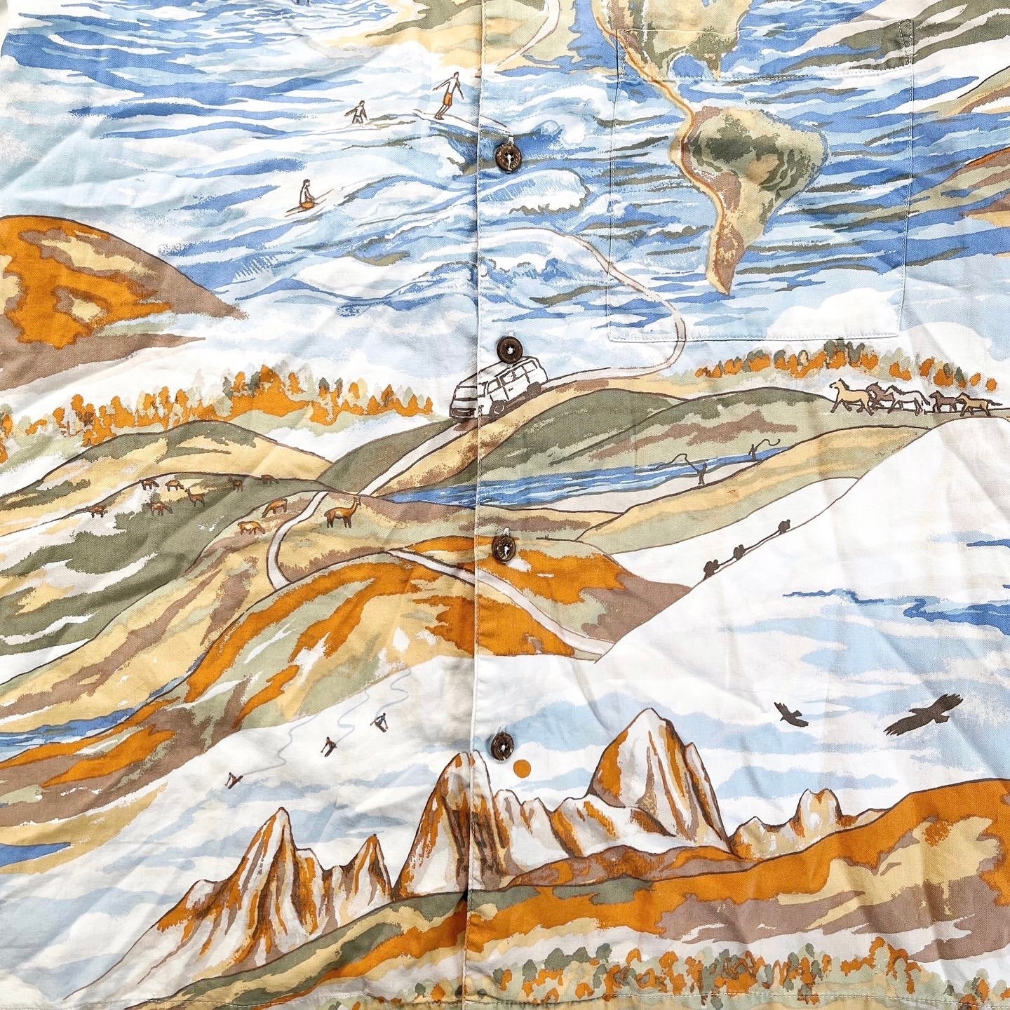 2009 Patagonia Mens Pataloha Print Shirt, Mountain of Storms (XL)