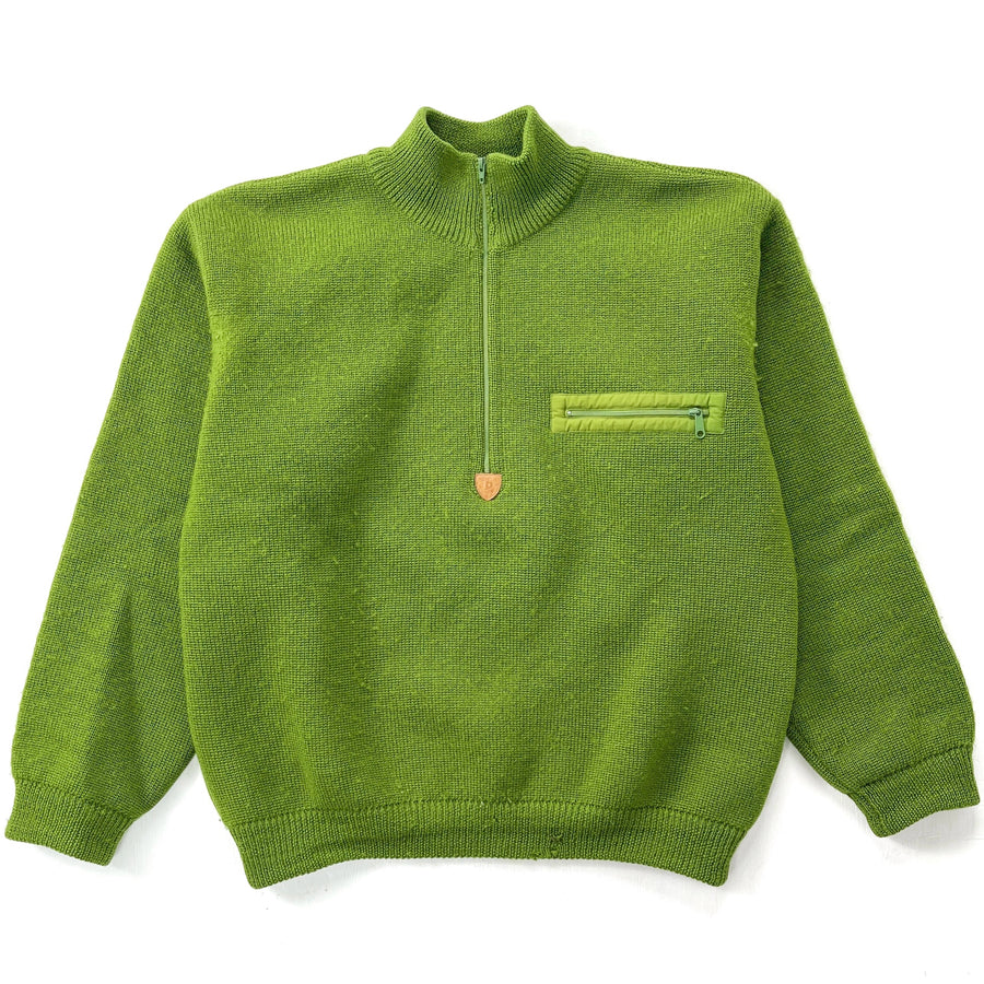 1991 Patagonia Merino Wool Half-Zip Alpiniste Sweater, Pine (M)