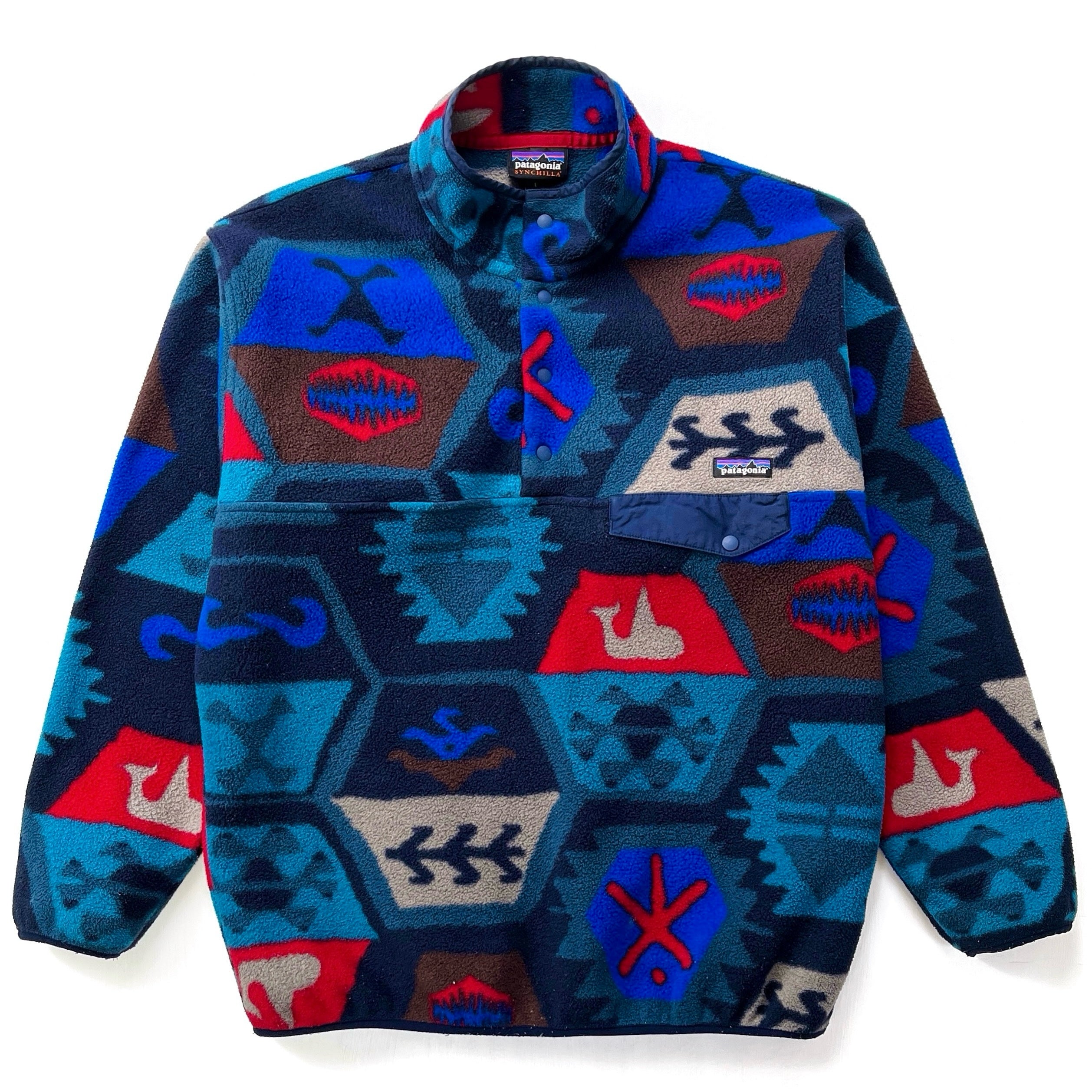 2015 Patagonia Printed Synchilla Snap-T, Cave: Underwater (L)