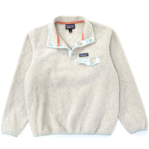 2019 Patagonia Womens Printed Synchilla Snap-T, Light Tan & Tropical Print (M)