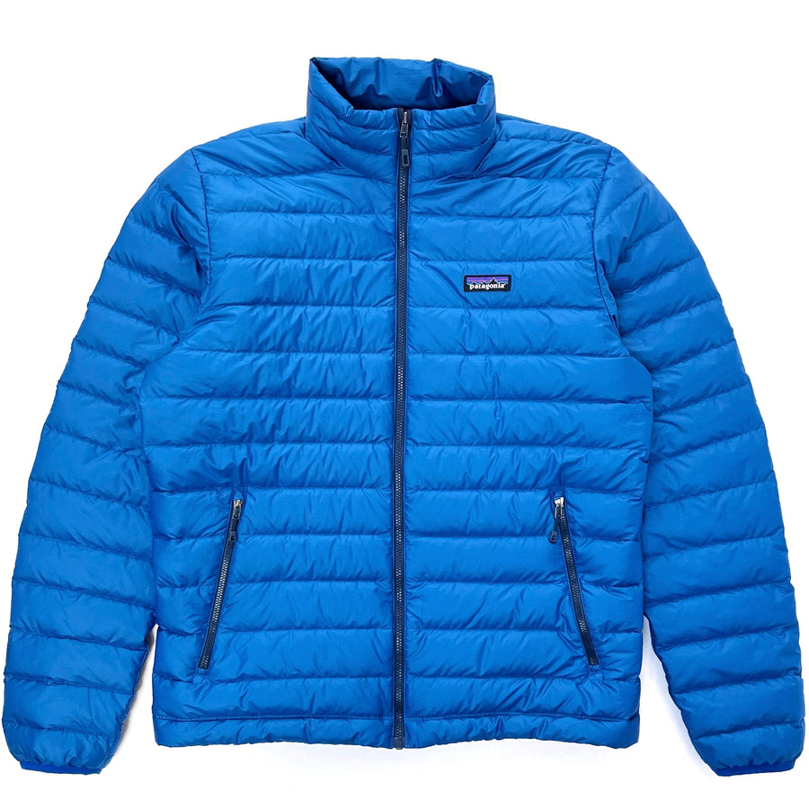 2018 Patagonia Mens Recycled Polyester Down Jacket, Cobalt Blue (M)