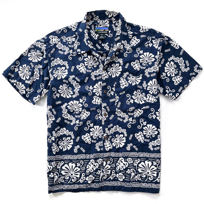 2000 Patagonia Made In Portugal Limited Edition Pataloha Print Shirt, Navy (M)