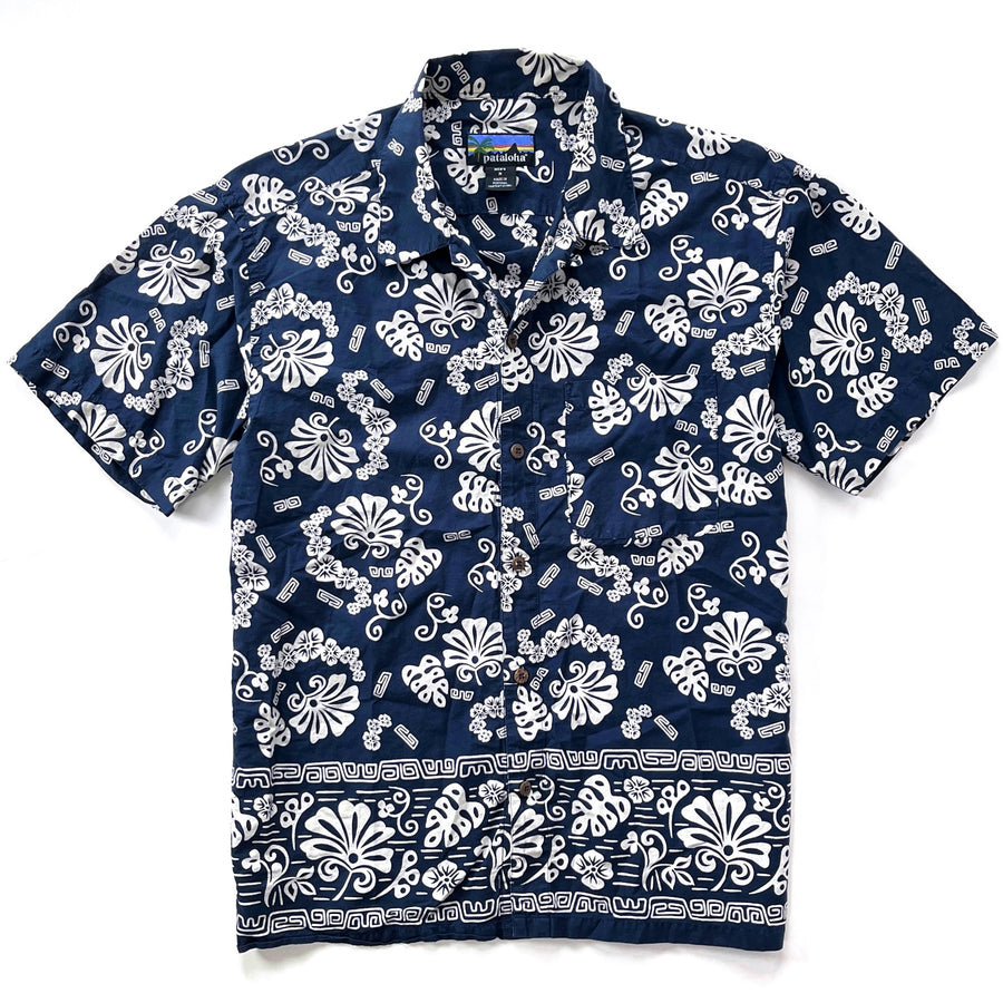2000 Patagonia Made In Portugal Limited Edition Pataloha Print Shirt, Navy (M)