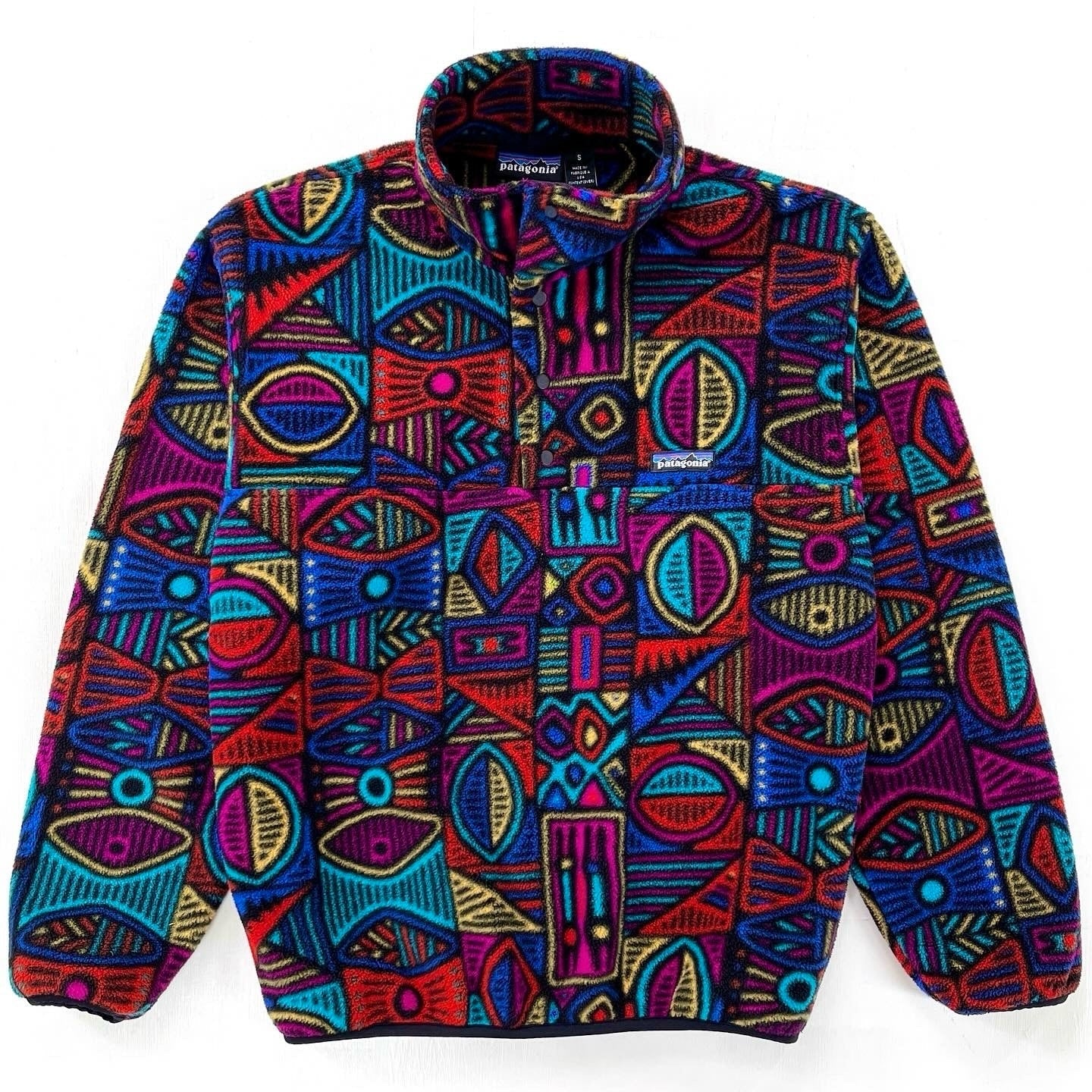 1995 Patagonia Printed Synchilla Snap T Pullover Aboriginal S 1995-patagonia-printed-synchilla-snap-t-pullover-aboriginal-s