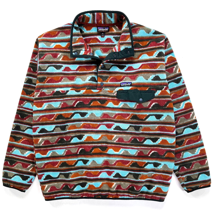 2016 Patagonia Printed Synchilla Snap-T, Delta: Cinder Red (XL)