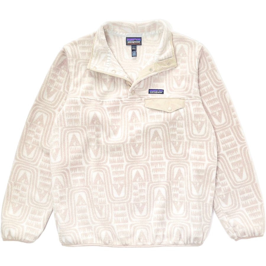 2025 Patagonia Womens Printed Synchilla Snap-T, Flow: Dyno White (L)