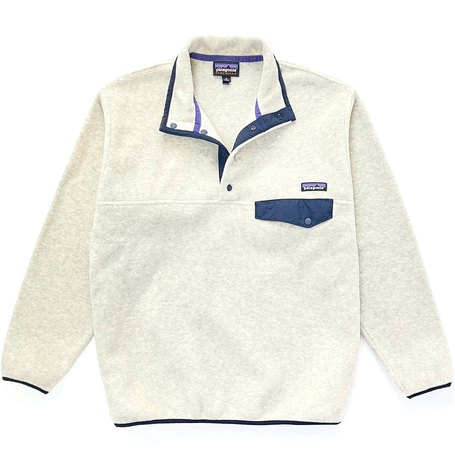 2016 Patagonia Synchilla Snap-T Fleece Pullover, Oatmeal Heather / Navy (M)