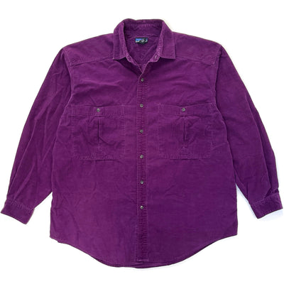 1991 Patagonia Lightweight Cotton Corduroy Shirt, Deep Plum (L/XL)