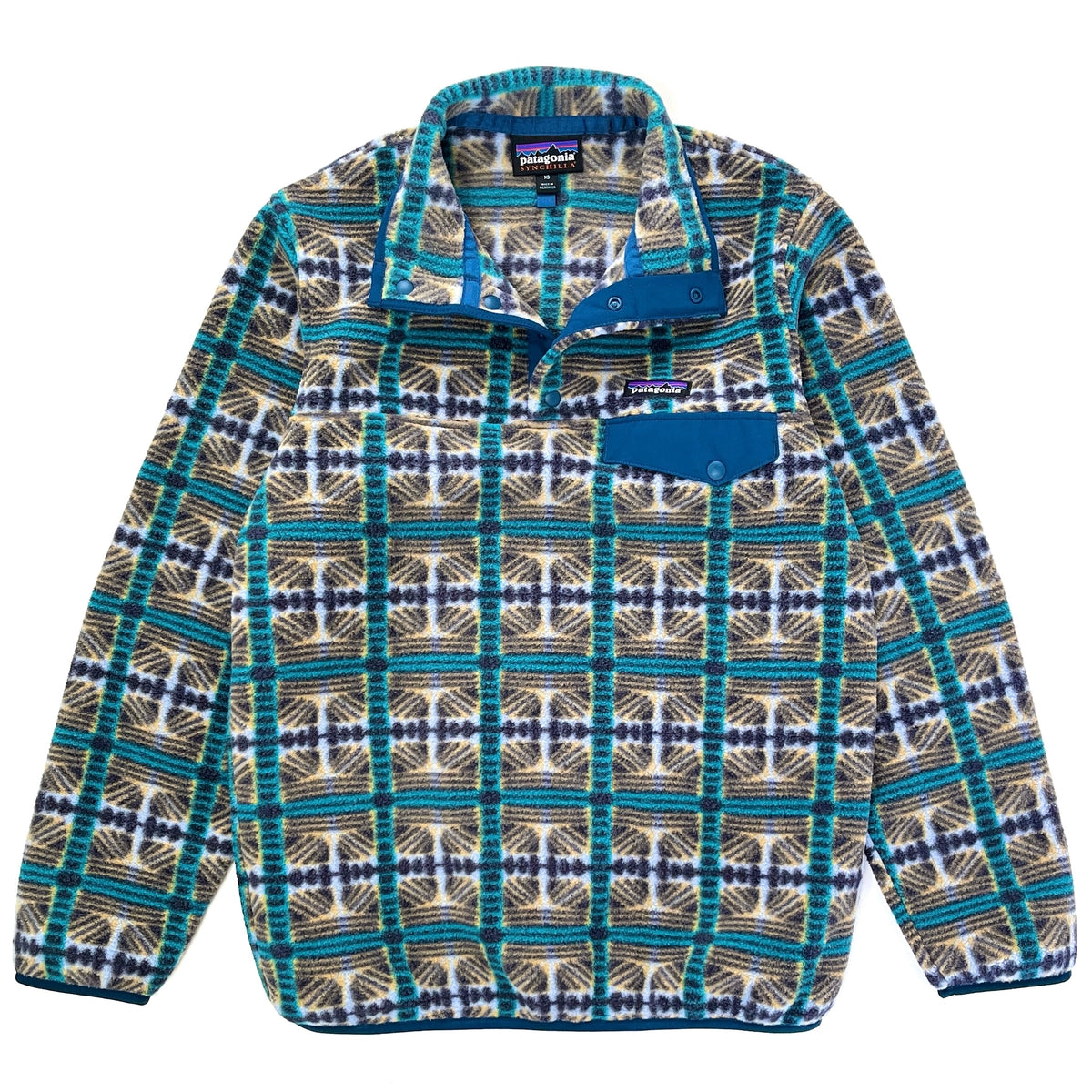 2023 Patagonia Womens Printed Synchilla Snap-T, Snow Beam: Periwinkle (XS)