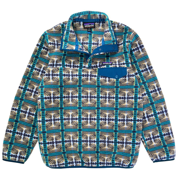 2023 Patagonia Womens Printed Synchilla Snap-T, Snow Beam: Periwinkle (XS)