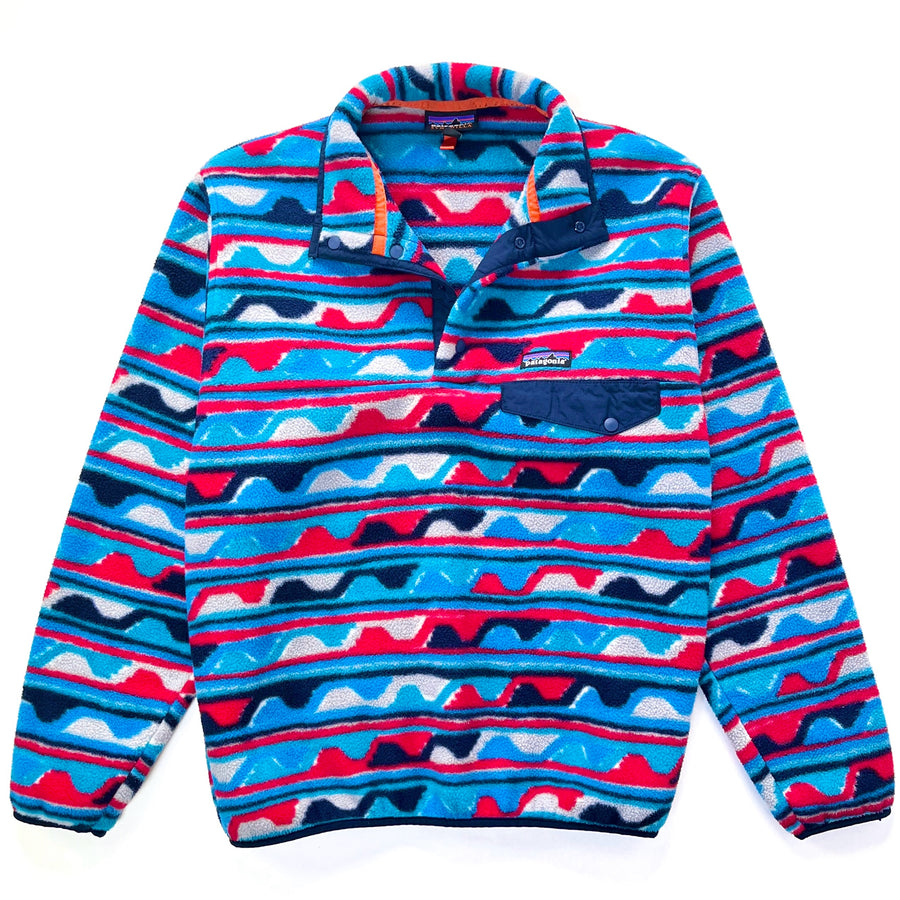 2016 Patagonia Printed Synchilla Snap-T Pullover, Delta: Navy Blue (M)