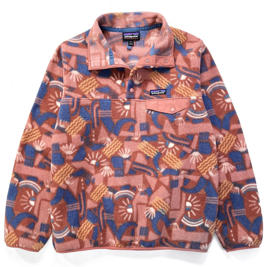 2019 Patagonia Womens Printed Synchilla Snap-T, Canyon Block (M)