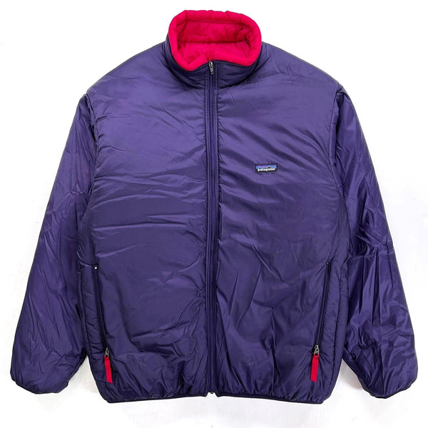 1996 Patagonia Puffball Jacket, Regal Purple & Burnt Chili (XXL)