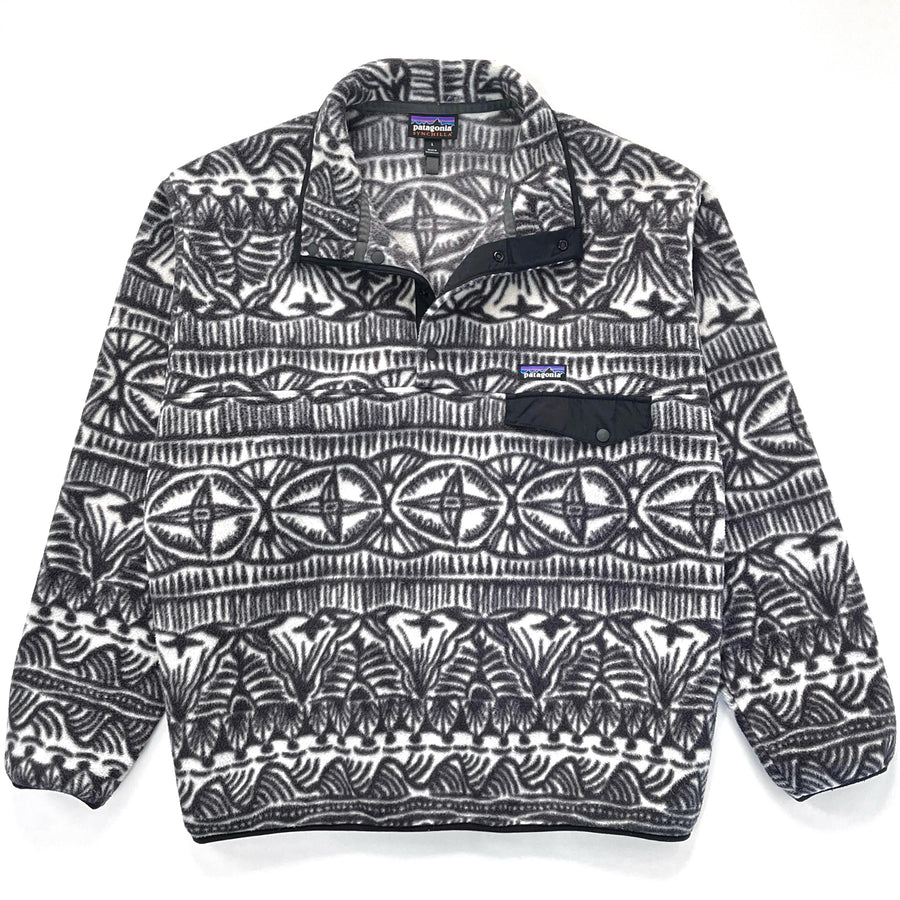 2019 Patagonia Printed Synchilla Snap-T Pullover, Tradewinds: Ink Black (L/XL)