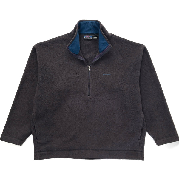 1995 Patagonia Made In The U.S.A. Half-Zip Synchilla Sweater, Ink Black (L/XL)