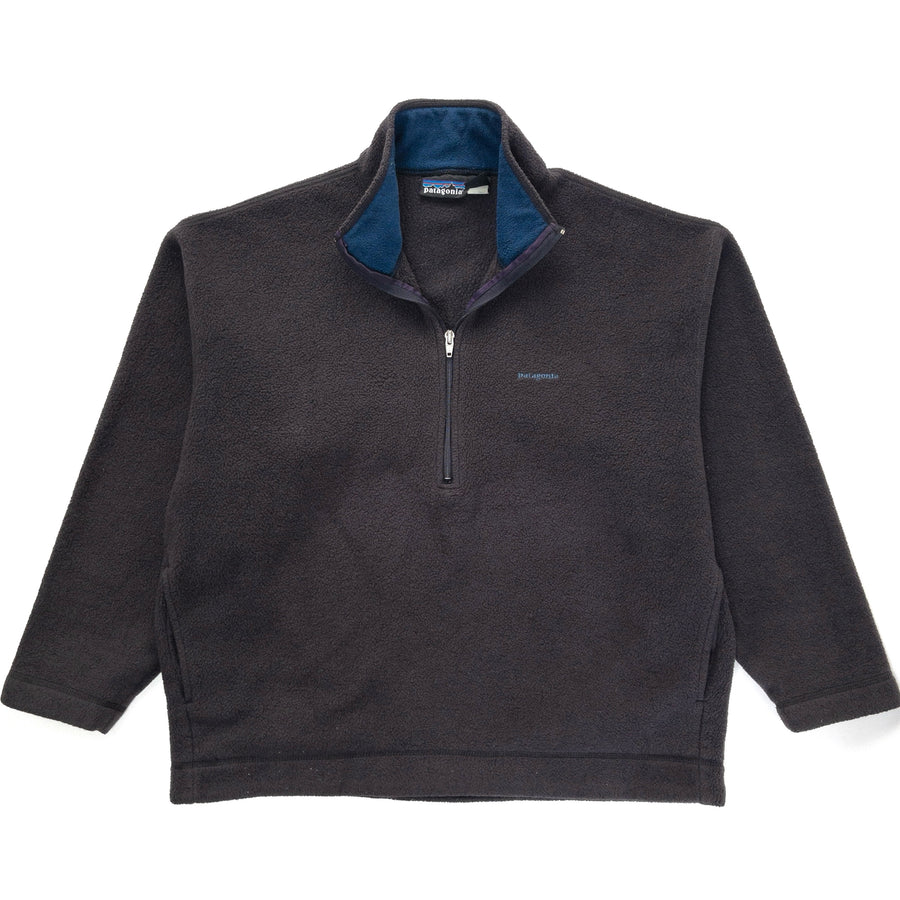 1995 Patagonia Made In The U.S.A. Half-Zip Synchilla Sweater, Ink Black (L/XL)