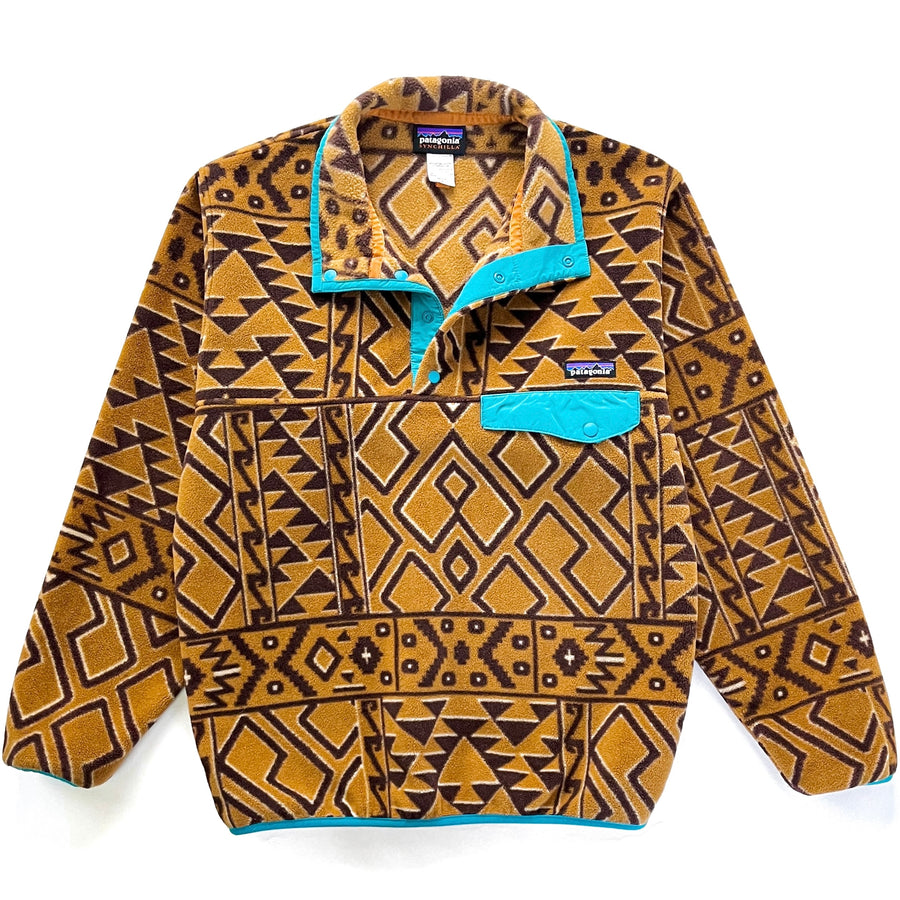 Patagonia (Modern) — 2014 Patagonia Printed Synchilla Snap-T, Montana Siete: Bear Brown (S)