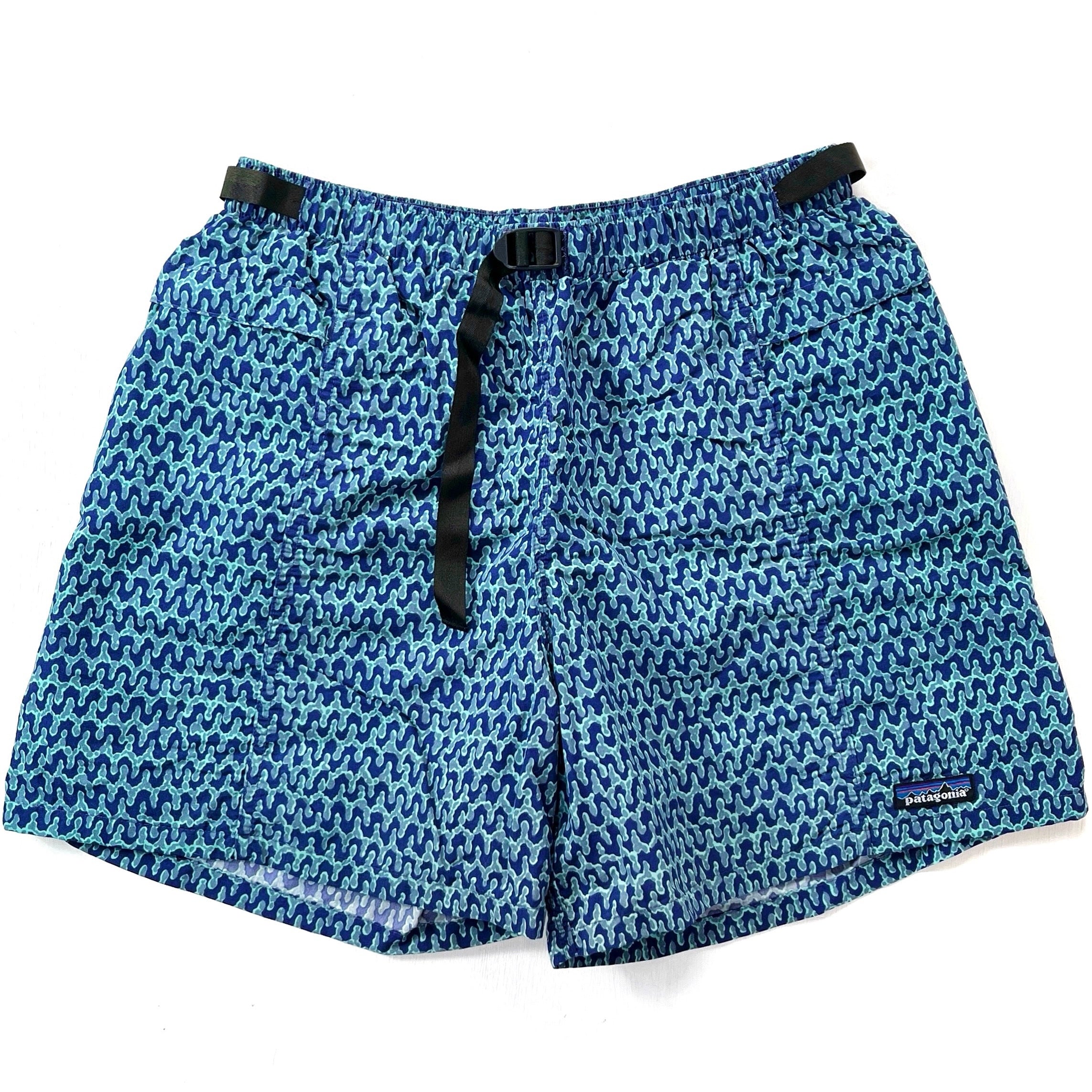 1998 Patagonia 5” Printed Nylon River Shorts, Deluge: Blueberry (L)