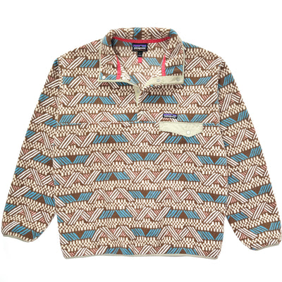 Patagonia (Modern) — 2018 Patagonia Printed Synchilla Snap-T Pullover, Cliffside Stout (L/XL)