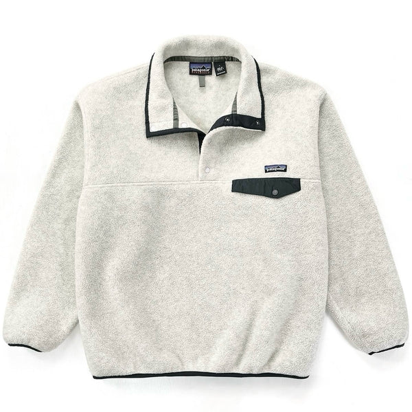 1998 Patagonia Synchilla Snap-T, Oatmeal Heather & Carbon (L)