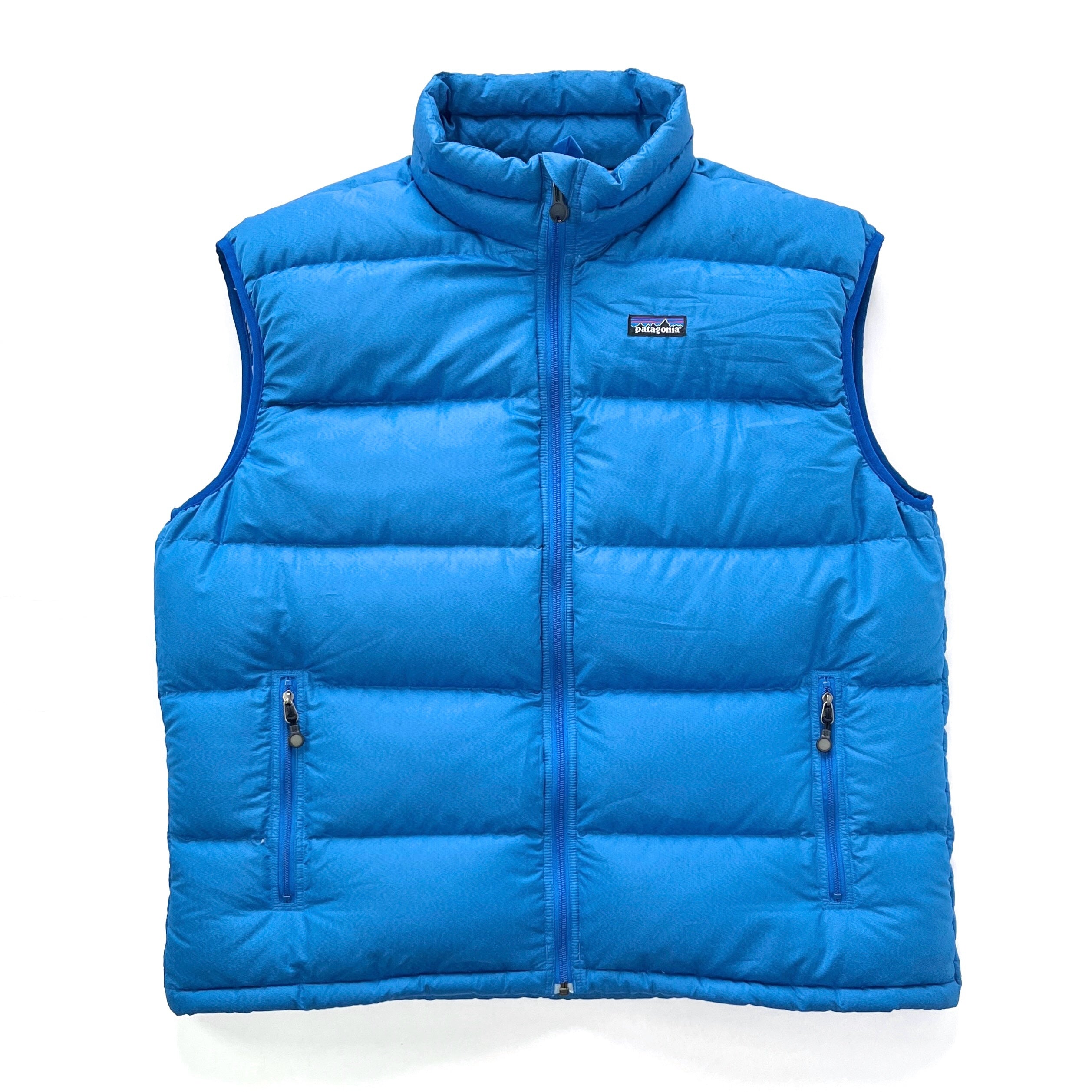 2005 Patagonia Mens Hi-Loft Ripstop Down Vest, Marina Blue (XL