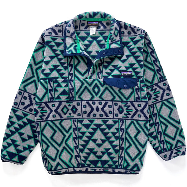 2014 Patagonia Printed Synchilla Snap-T, Montana Siete: Feather Grey (S)