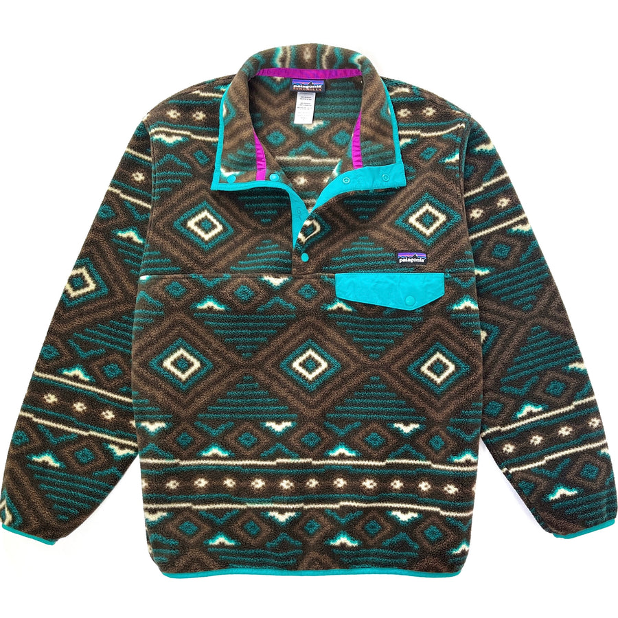 2012 Patagonia Printed Synchilla Snap-T Pullover, Eyota: Dark Walnut (S/M)