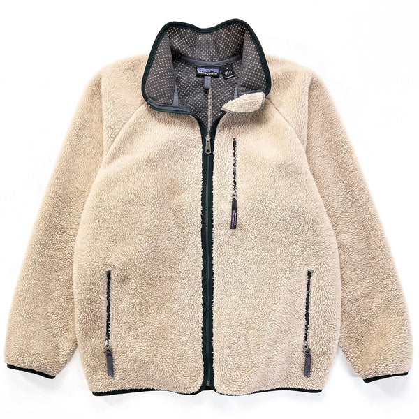 1997 Patagonia Retro Pile Fleece Cardigan, Natural & Hunter (L/XL)