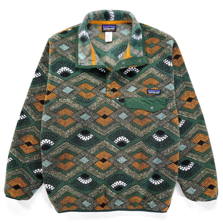 2014 Patagonia Printed Synchilla Snap-T, Slowfoot: Fatigue Green (S)