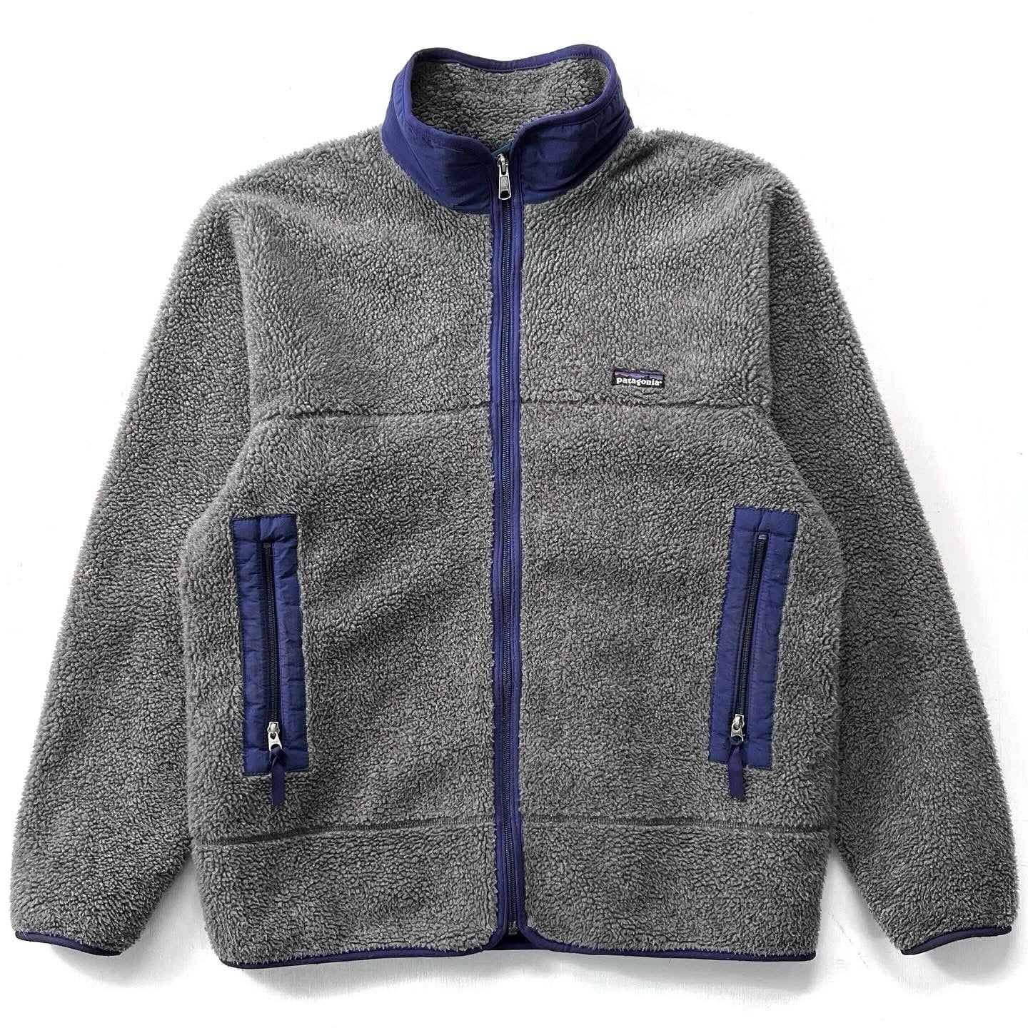 1993 Patagonia Made In The U.S.A. Retro-X Fleece Jacket, Charcoal (L/XL)