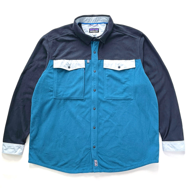 2022 Patagonia Mens Early Rise Synchilla Fleece Snap Shirt, Wavy Blue (XXL)
