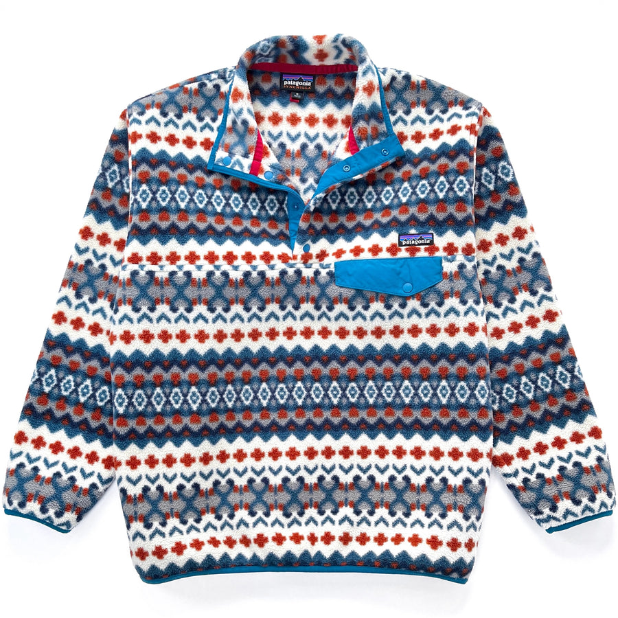 2015 Patagonia Printed Synchilla Snap-T Pullover, Cliff: Underwater Blue (M)