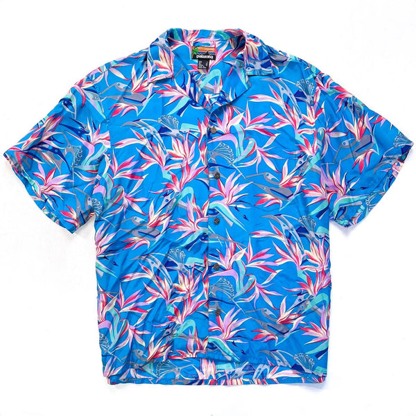 1985 Patagonia Pataloha Hawaiian Shirt, Birds of Paradise (L)