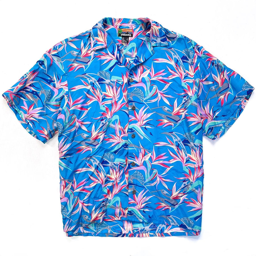 1985 Patagonia Pataloha Hawaiian Shirt, Birds of Paradise (L)
