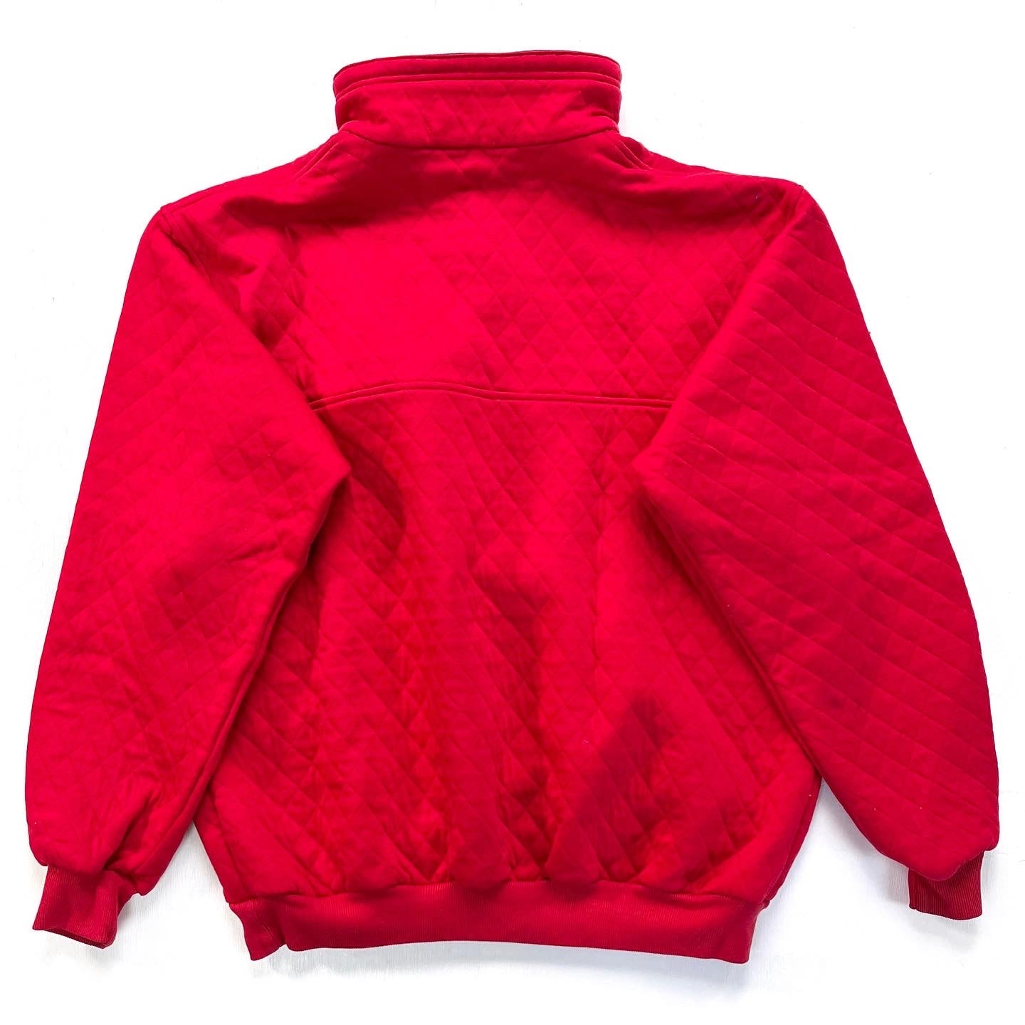 1985 Patagonia Cotton Diamond Quilt Snap-T, Red & Cobalt (M)