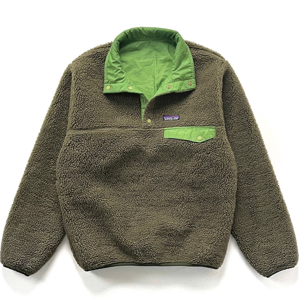 2007 Patagonia Reversible Deep Pile Snap-T Pullover, Vine & Loden 