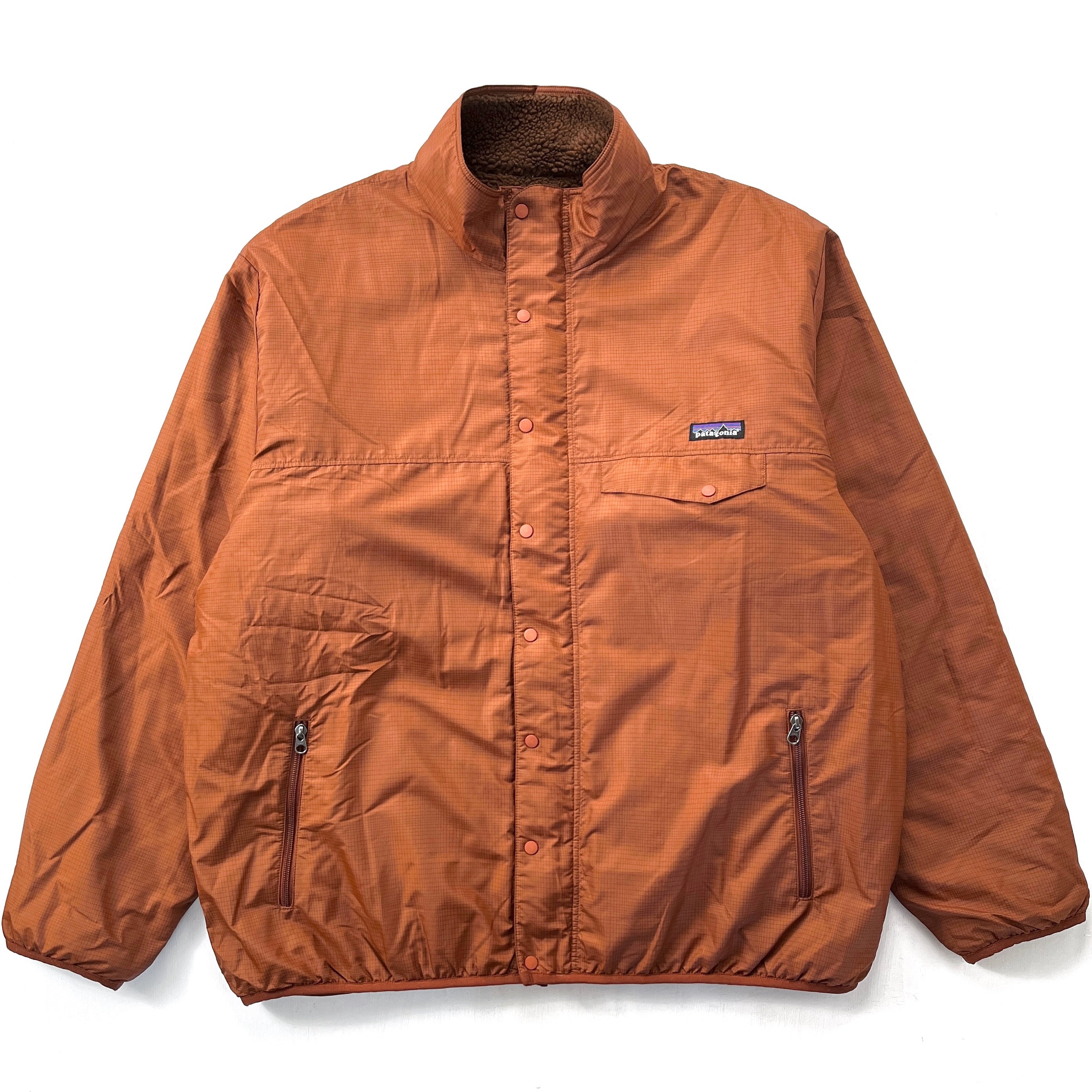 2007 Patagonia Reversible Deep Pile Full-Zip Snap-T, Brown (XL)