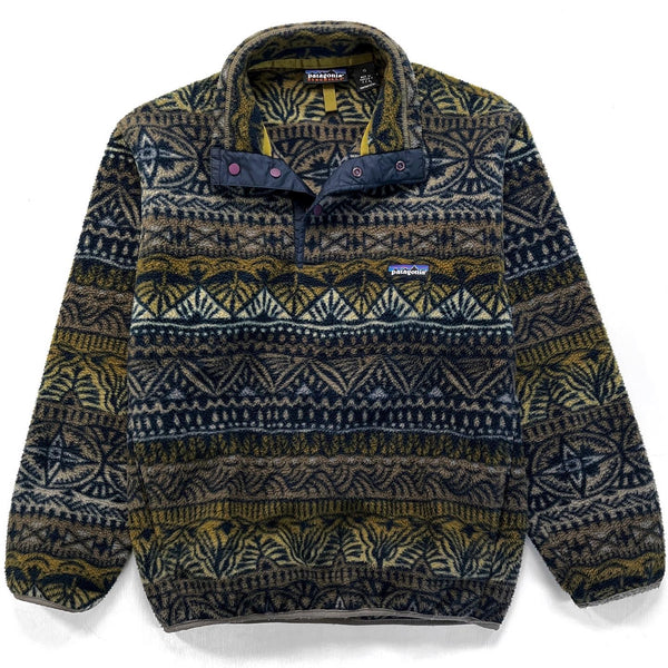 1998 Patagonia Printed Synchilla Snap-T, Tradewinds: Eucalyptus (XS)