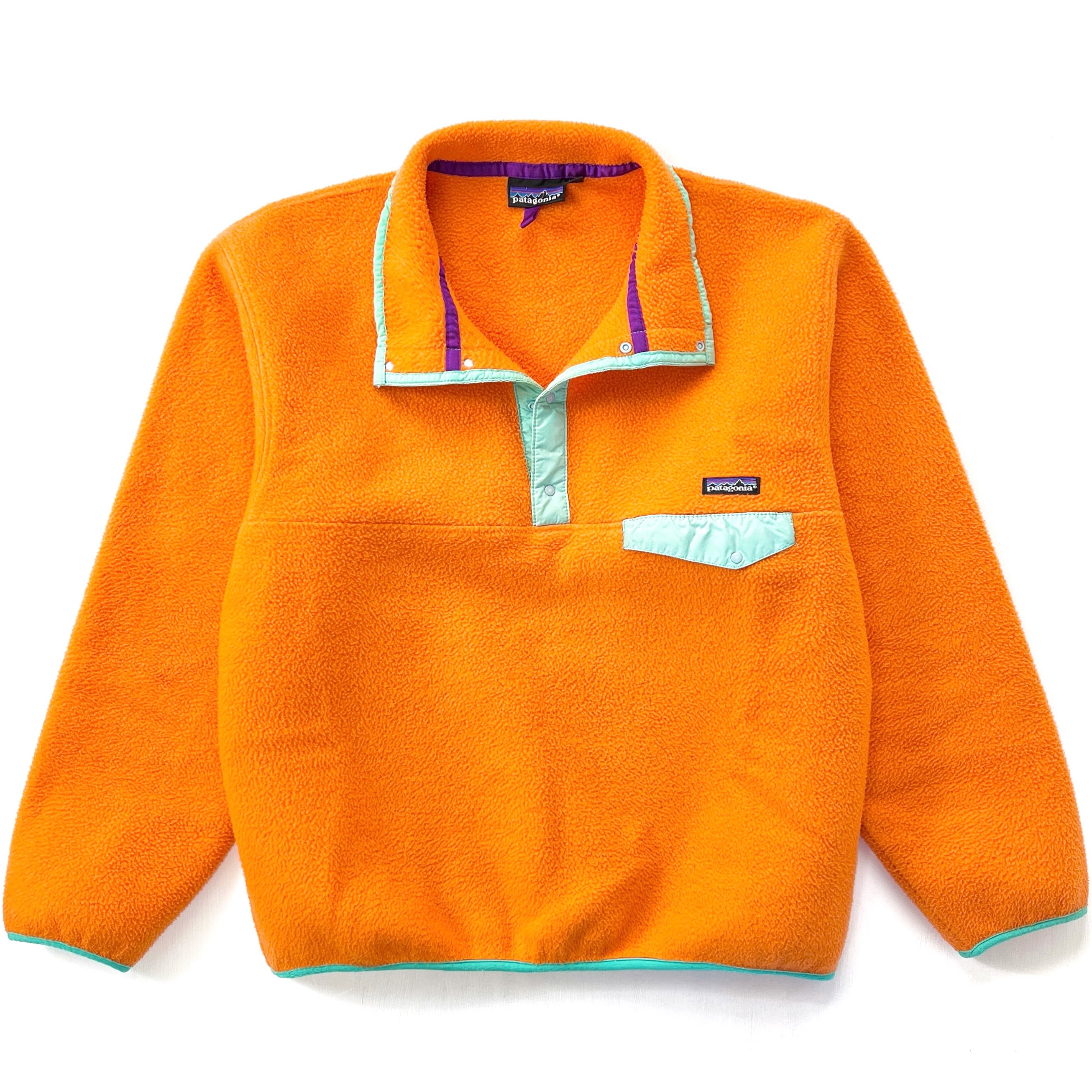 1990 Patagonia Made In The U.S.A. Synchilla Snap-T, Orange (L)