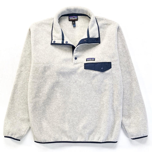 2021 Patagonia Synchilla Snap-T, Oatmeal Heather & Navy (M)
