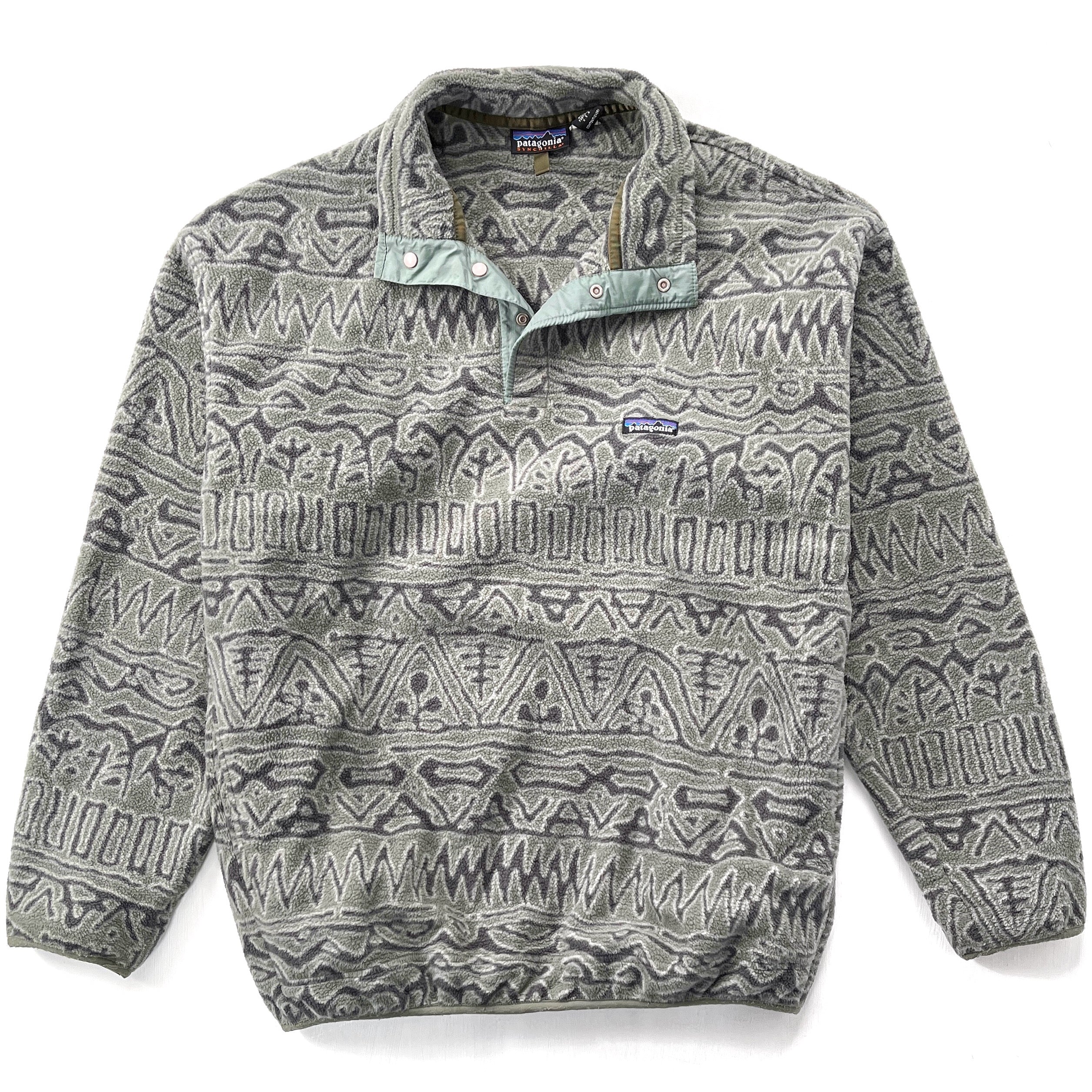 1998 Patagonia Printed Synchilla Snap-T, Switchback: Sagebrush (XL)