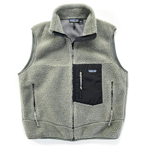 2000 Patagonia Classic Retro-X Fleece Vest, Eucalyptus & Black (L)