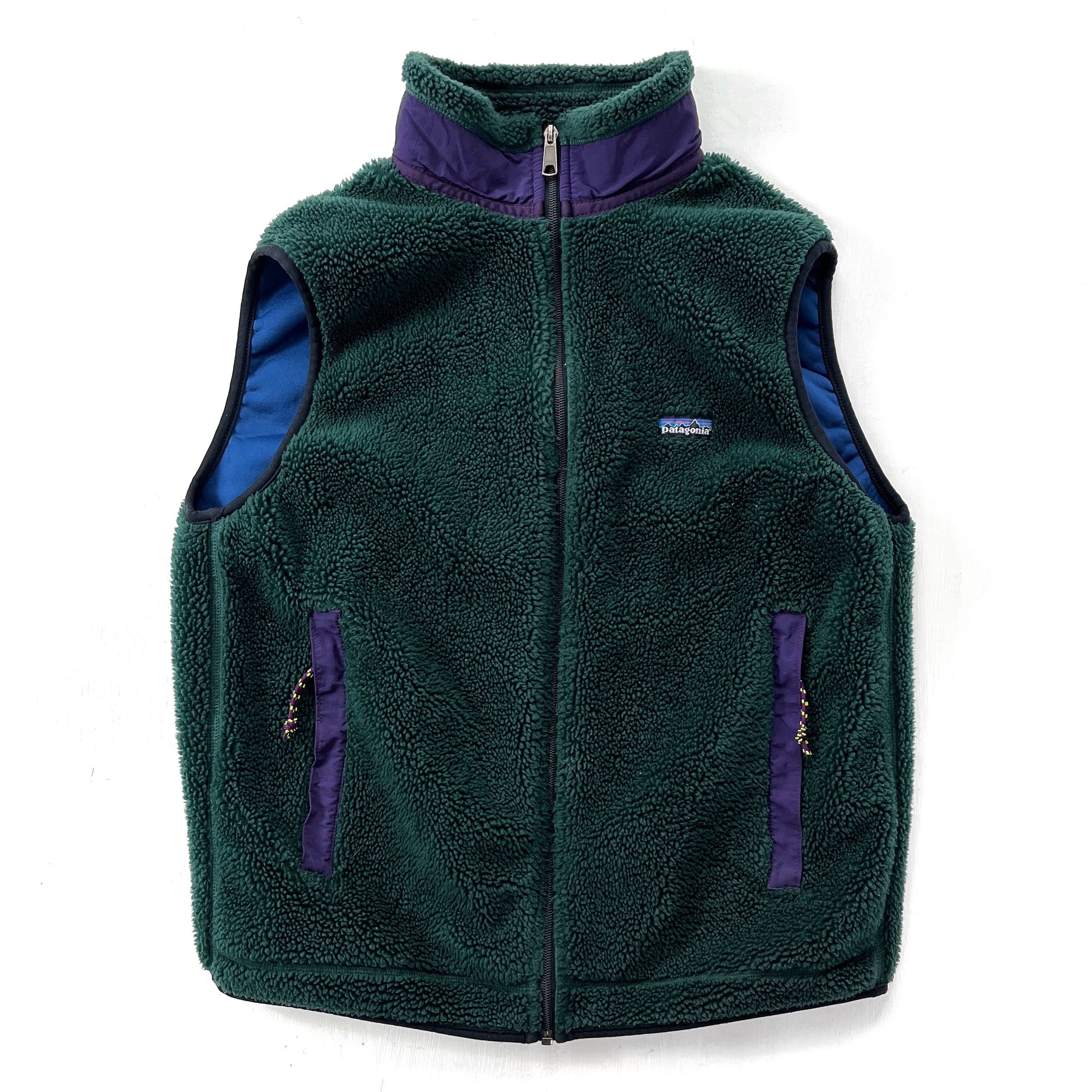 1996 Patagonia P.E.F. Retro-X Fleece Vest, Hunter & Regal Purple (M)