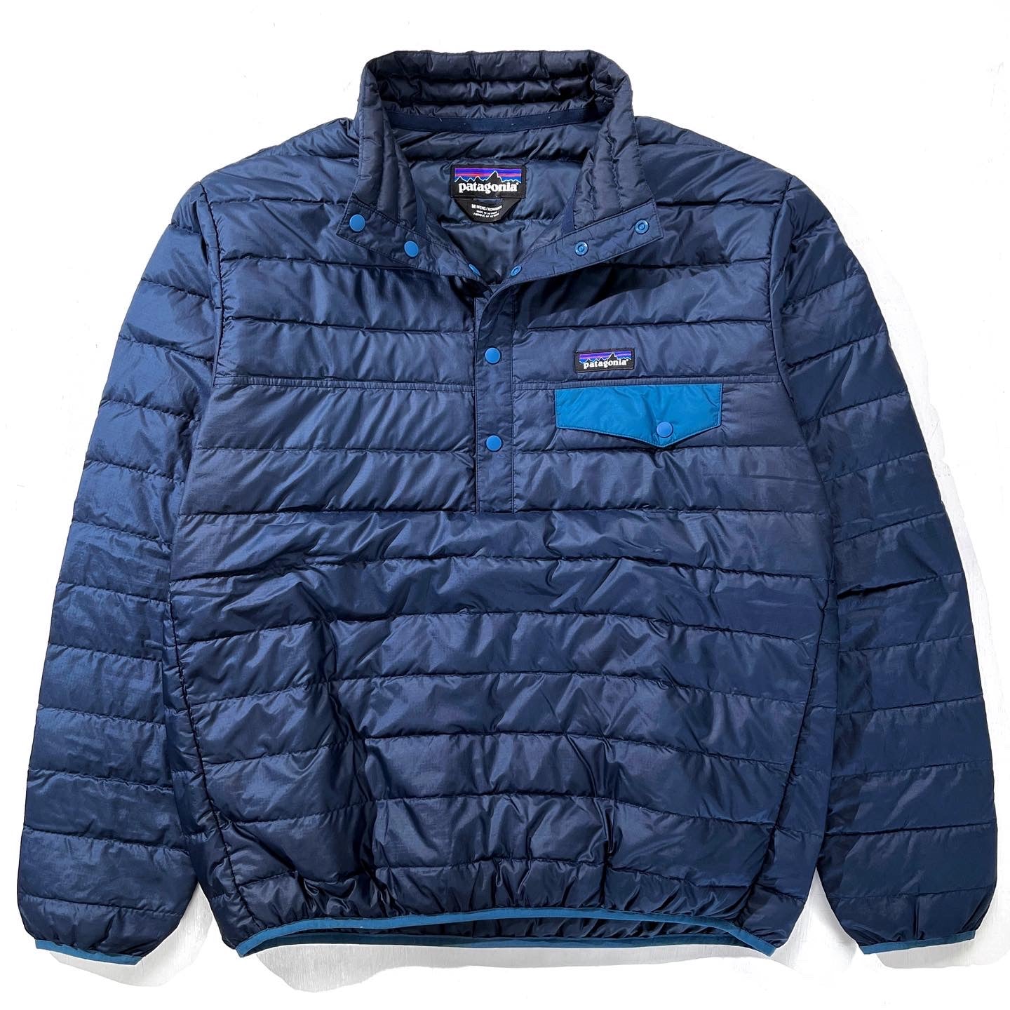 2016 Patagonia Recycled Polyester Down Snap-T Pullover, Navy (M)
