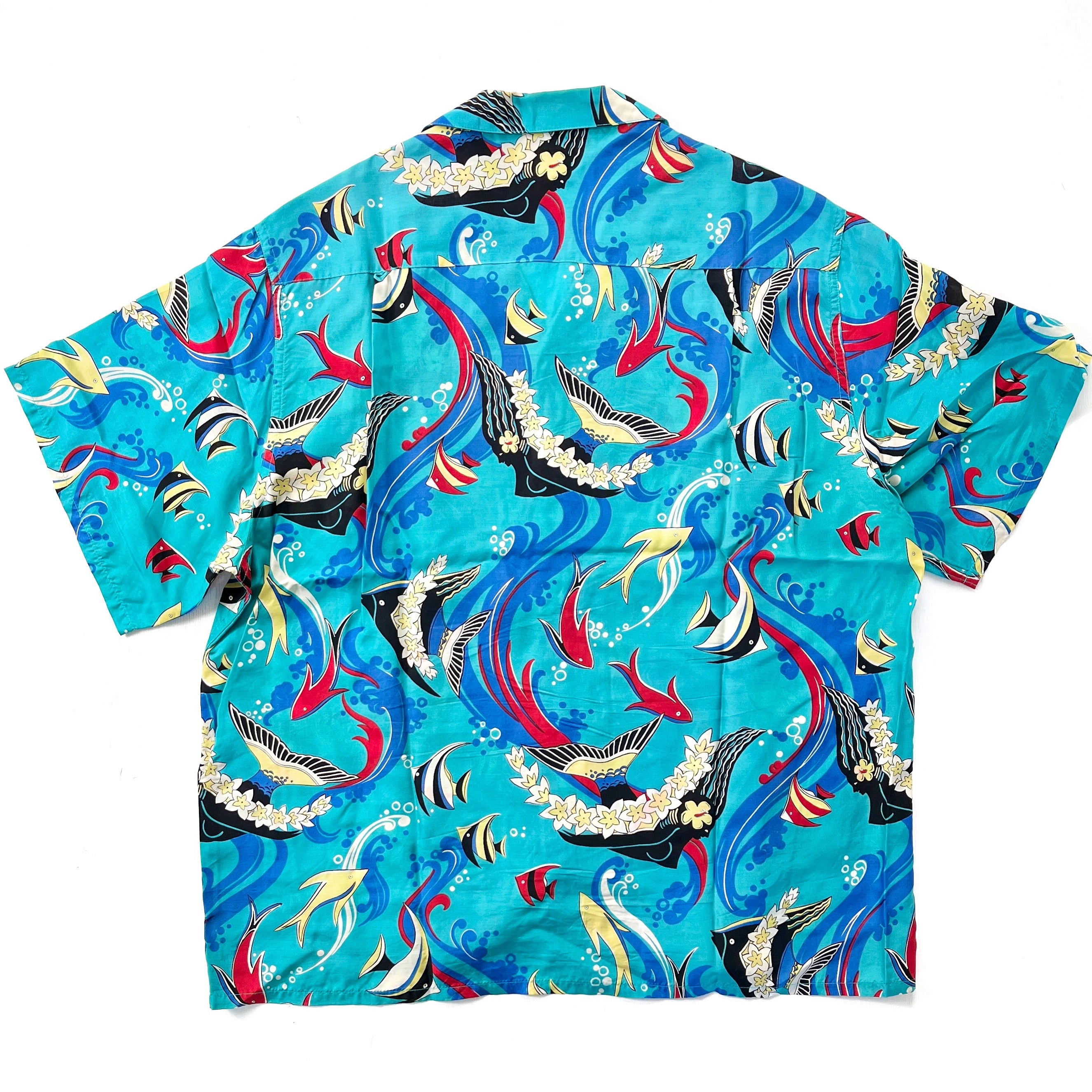 1985 Patagonia First Edition Original Pataloha Shirt, Tropical Fish: Jade (L)